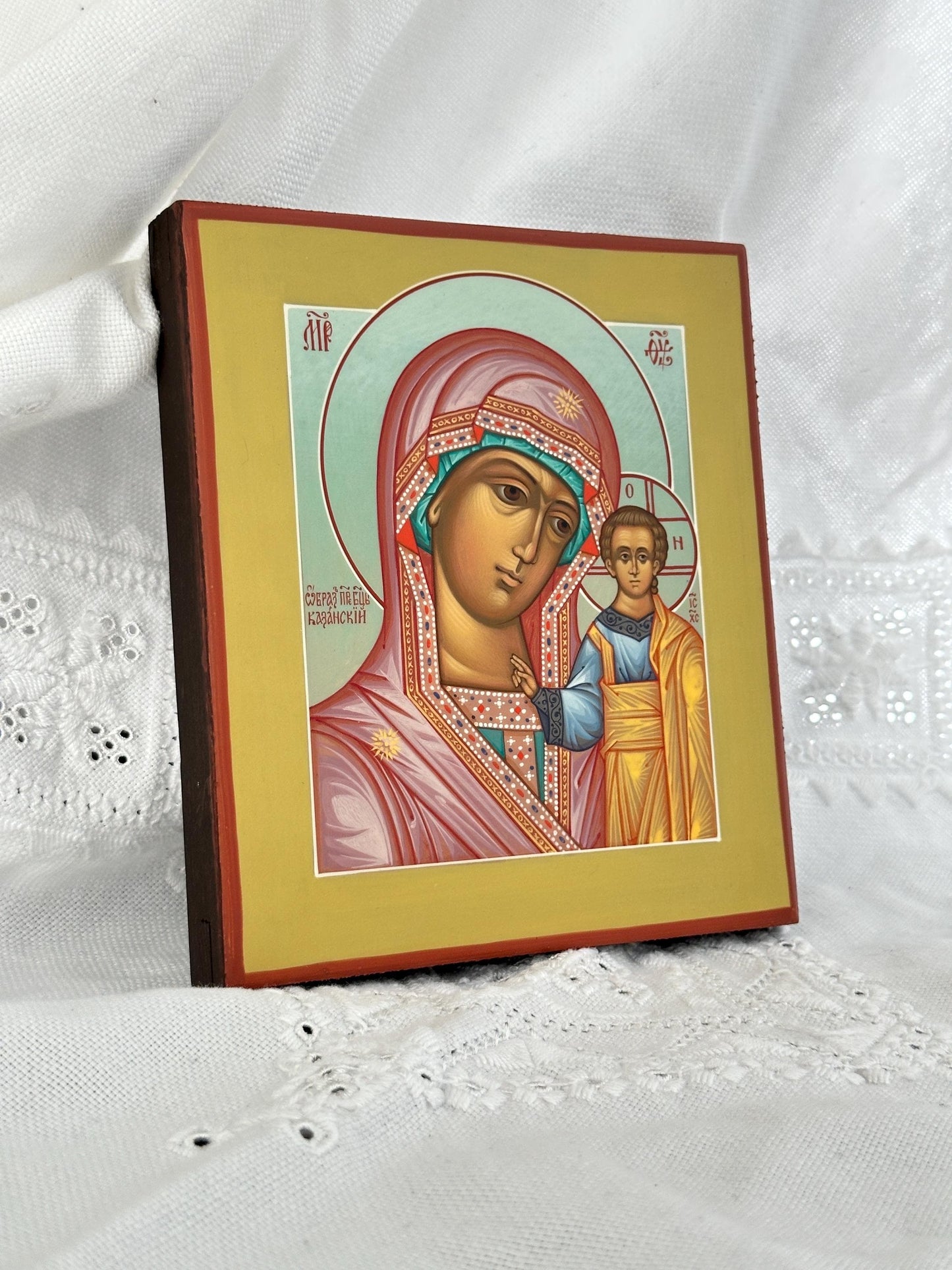 Hand painted icon of Mother of God "Kazanskaya"