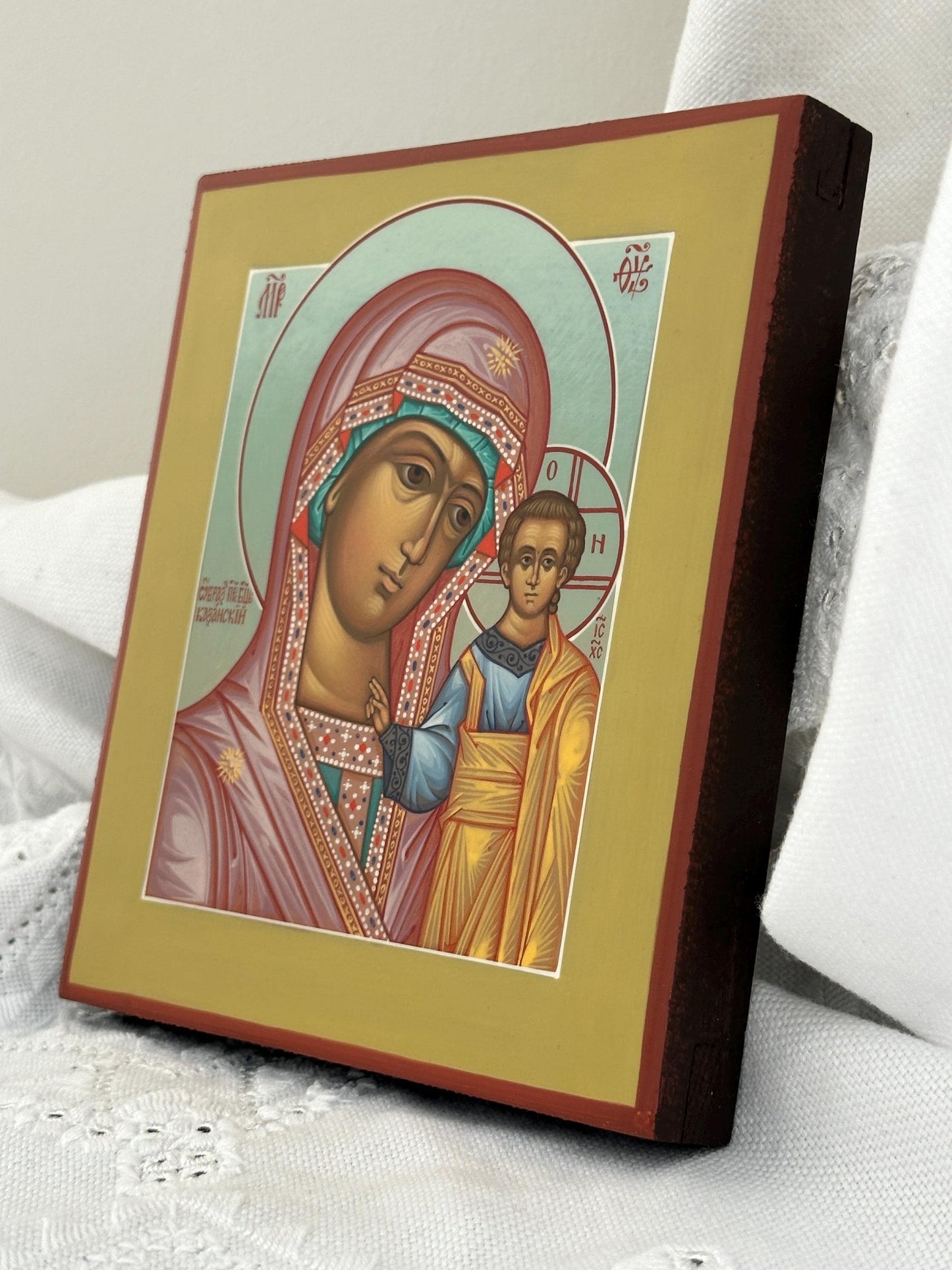 Hand painted icon of Mother of God "Kazanskaya"