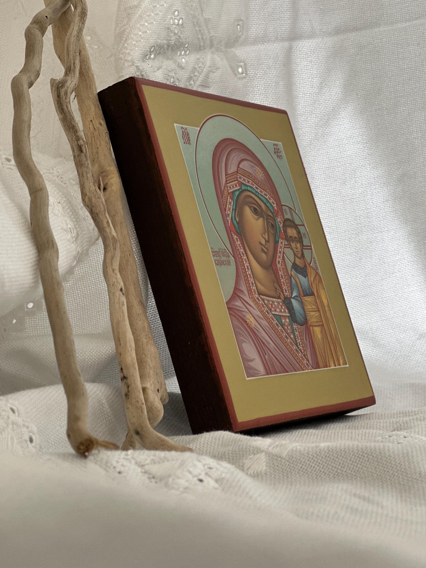 Hand painted icon of Mother of God "Kazanskaya"