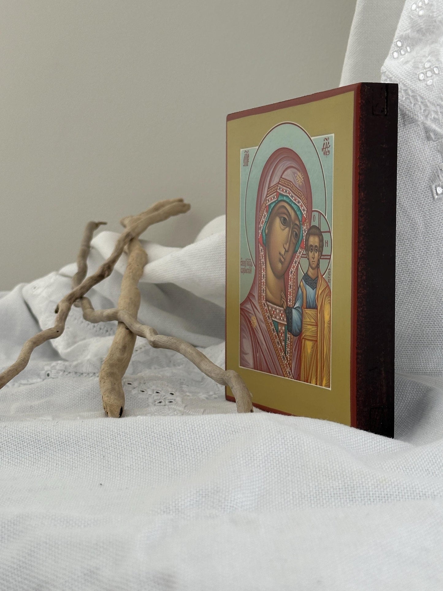 Hand painted icon of Mother of God "Kazanskaya"